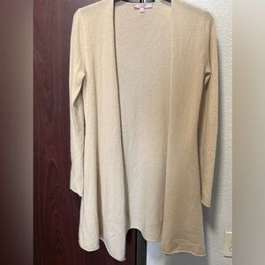 Calypso St. Barth Cream Lightweight Cashmere Open Duster/Cardigan EUC Size Small